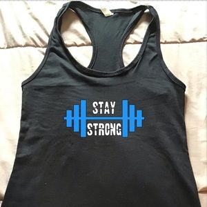 Handcrafted vinyl print graphic workout tank